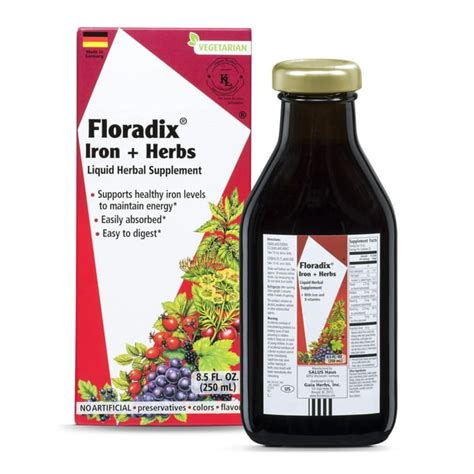 Floradix Iron And Herbs Vegetarian Liquid Supplement Energy Support For Women And Men Easily