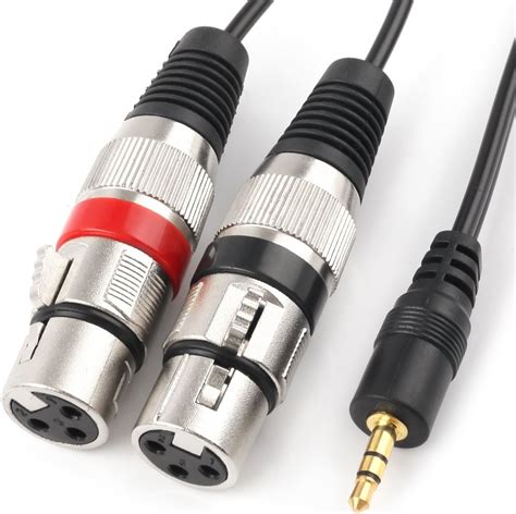 TISINO Adaptador de Audio estéreo DE 3 5 mm TRS Macho a Doble XLR