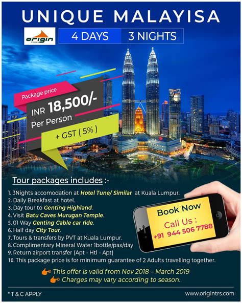 EXCITING MALAYSIA TOUR SPECIAL OFFER FOR FIRST 50 BOOKINGS For More ...