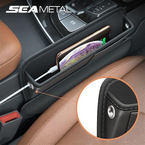 SEAMETAL PU Leather Car Storage Bag Seat Gap Box Car Center Console