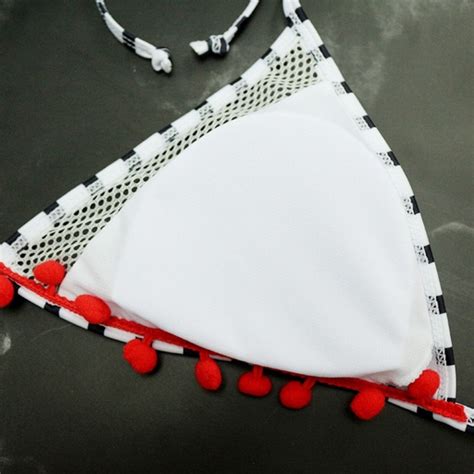 Swim Pom Pom Tassel Trim High Waisted Bikini Set Poshmark