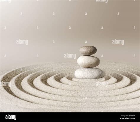 Japanese Zen Garden Meditation Stone Concentration And Relaxation Sand