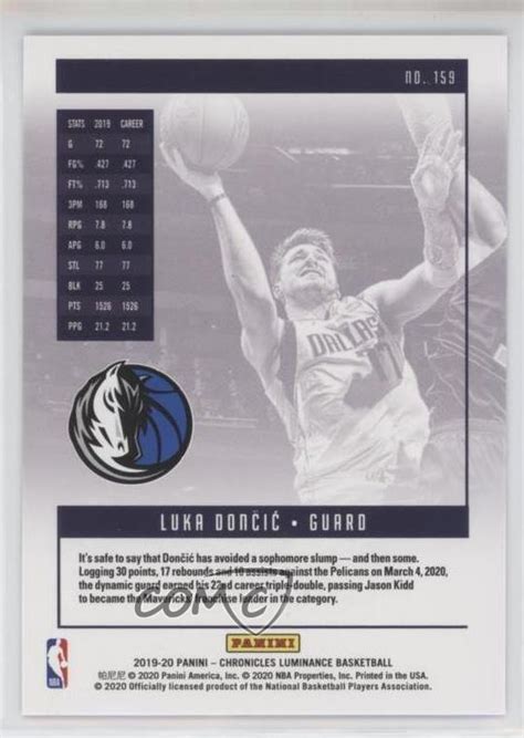 2019 20 Panini Chronicles Luminance Teal 159 Dallas Mavericks For