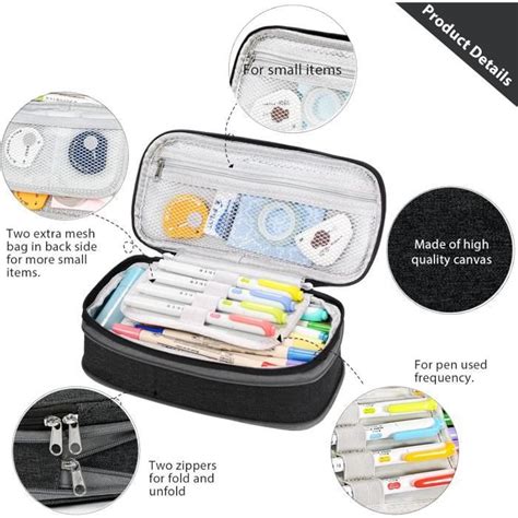 Trousse Pliable Grande Capacité Fournitures Scolaires Bureau Pour