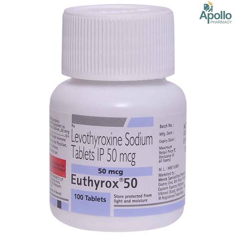 Euthyrox 50mcg Tablet 100s Price Uses Side Effects Composition