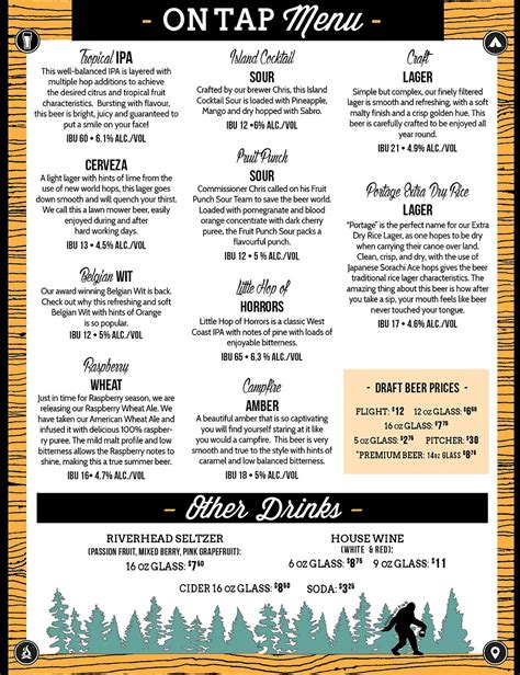 Dine in menu | Riverhead Brewing Company