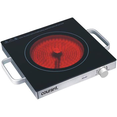 Courant Electric One Single Infrared Burner Ceramic Glass Hot Plate Cooktop 1500W Stainless