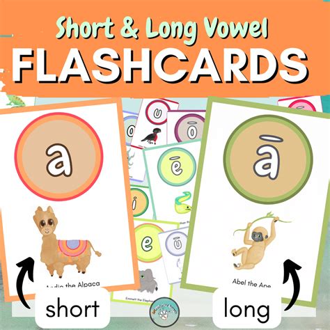 Short And Long Vowel Flashcards With Pictures Create Your Homeschool