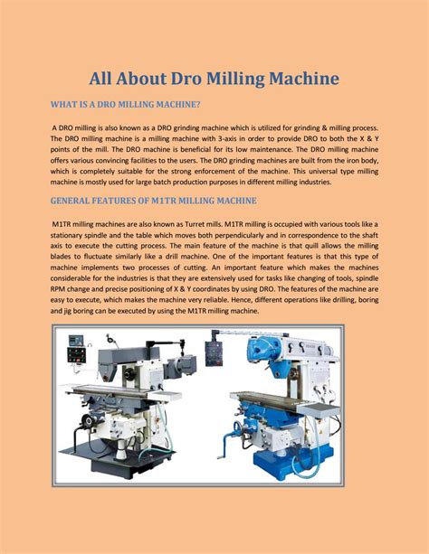 All About Dro Milling Machine by lathemachines - Issuu