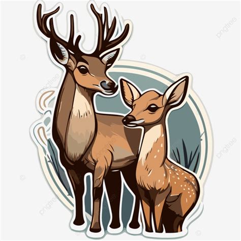 Uma Ilustra O De Um Cervo E Um Cervo Juntos Clipart Vetor Png Design