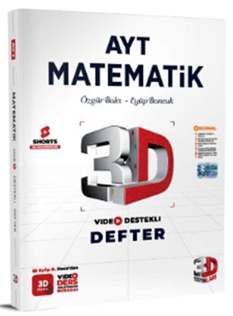 3D Yayınları AYT Matematik Video Destekli Defter Kitapİşler İşler