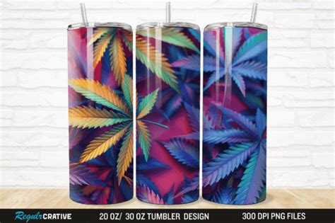 D Cannabis Weed Oz Tumbler Wrap Graphic By Regulrcrative