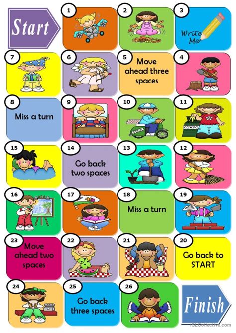 Boardgame Irregular Verbs In Pictu English ESL Worksheets Pdf Doc