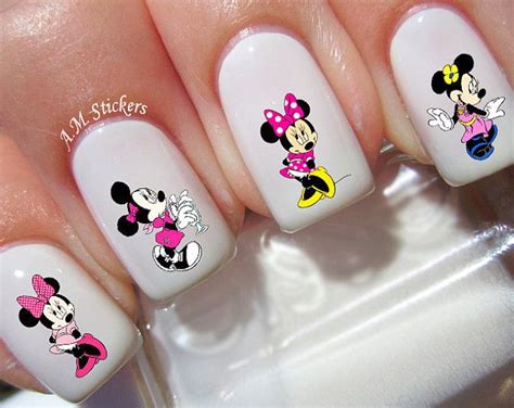 42 Mickey Mouse Nail Decals A1210 Etsy Uk Minnie Mouse Nails