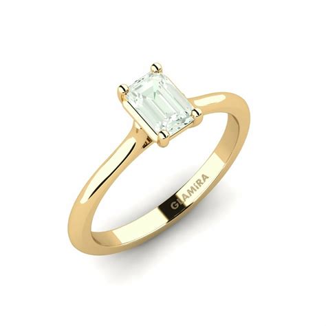 Order 0 62 Carat Emerald Cut Cut Yellow Gold Green Amethyst Engagement