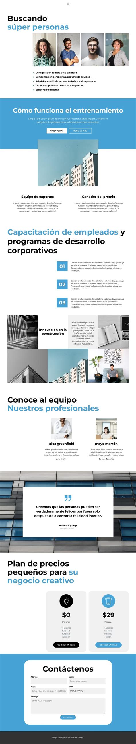 Perfil De Trabajo Plantilla Html