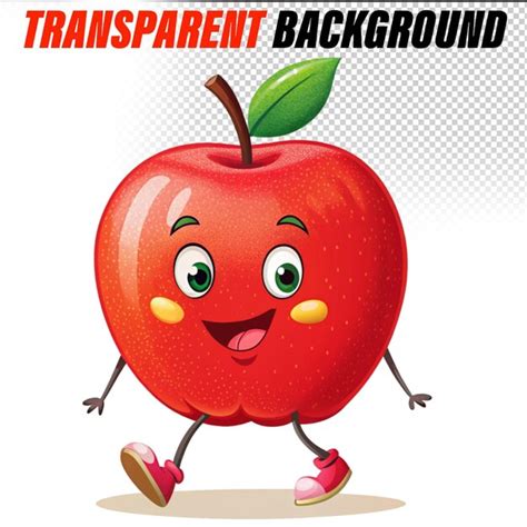 Premium Psd Smiling Apple Cartoon Mascot Character