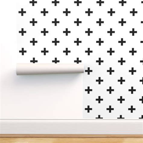 black and white swiss cross Wallpaper | Removable wallpaper, Traditional wallpaper, Peel and ...