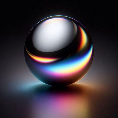 A Glass Sphere With A Rainbow Colored Light On It Premium Ai