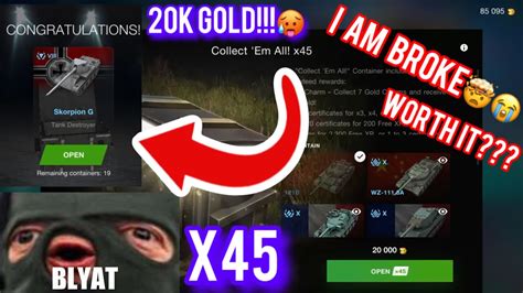 Opening X45 COLLECT EMALL Container WoT Blitz YouTube