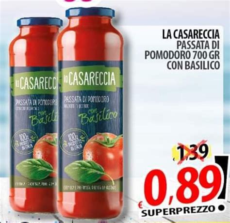 LA CASARECCIA PASSATA DI POMODORO 700 GR CON BASILICO Offerta Di Il