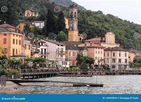 Porto Ceresio In Northern Italy Stock Photo Image Of Kilometres