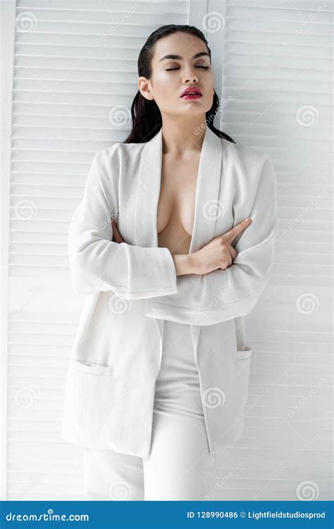 Elegant Half Naked Woman Stock Photo Image Of Seductive 128990486