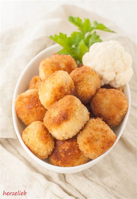 Blumenkohl Nuggets Vegetarisches Fingerfood Herzelieb