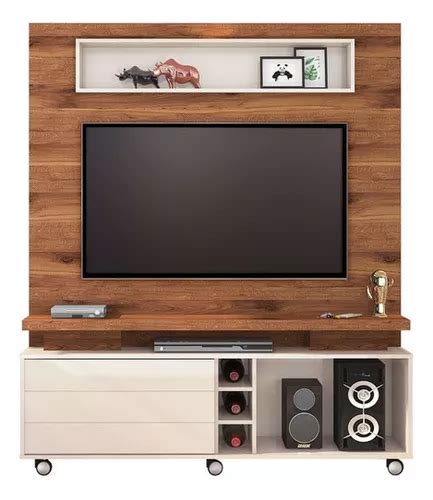 Estante Home Theater Para Tv At Pol Quebec R Stico Terr Cor White