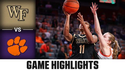 Wake Forest Vs Clemson Game Highlights 2023 24 Acc Womens