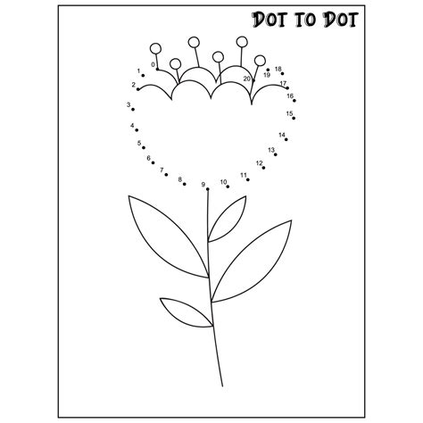 Flower Connect The Dots Dot To Dot Activities 11724484 Vector Art At Vecteezy