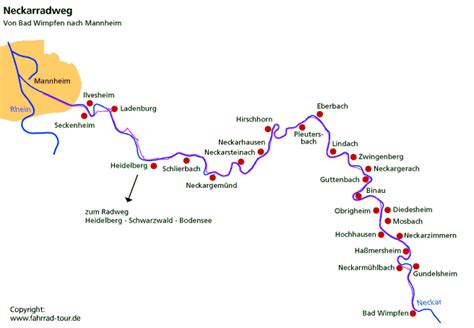 Neckarradweg Karte Karte