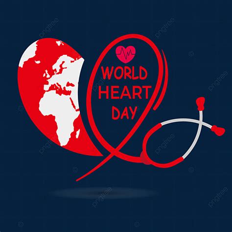 World Heart Day Vector Art PNG Red Love Stethoscope World Heart Day