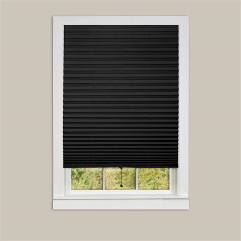 Achim 1 2 3 Black Vinyl Room Darkening Window Pleated Shade 48 In W