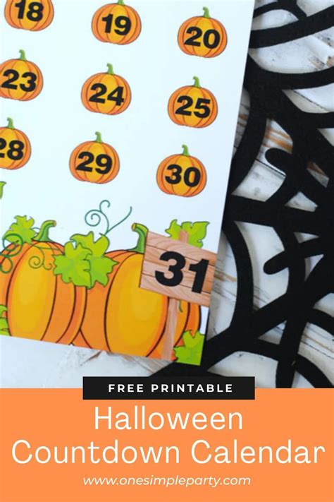 Halloween Countdown Calendar Printable Printable Calendars At A Glance