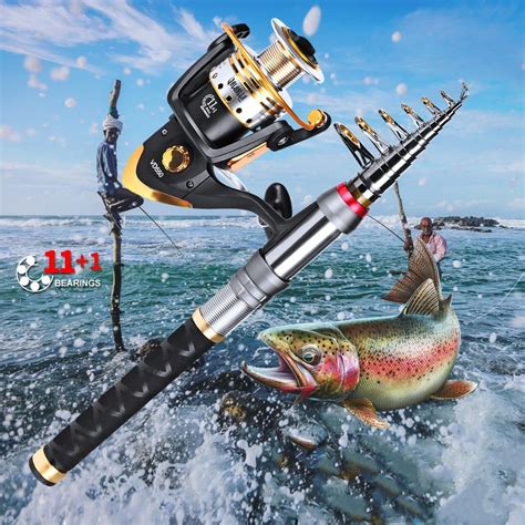 Telescopic Fishing Rod Carbon Fiber Portable Spinn Vicedeal