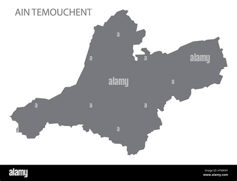 Ain Temouchent Algeria Map Grey Illustration Silhouette Stock Vector