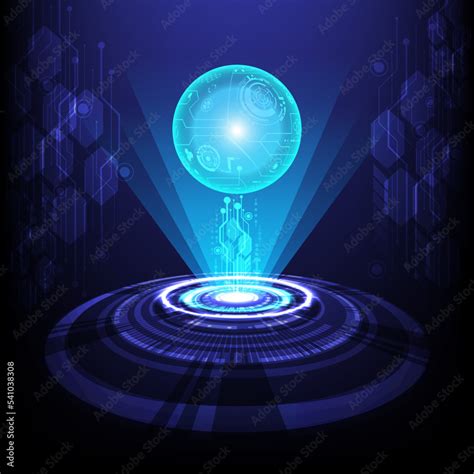 Portal and hologram science futuristic. Abstract sci-fi digital ...