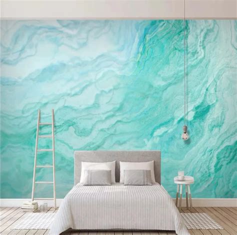 Fluid Art Mint Green Wallpaper Effect Marble Modern Wall Off