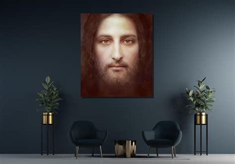 Real Face Of Jesus Christ Canvas Wall Art Poster Jesus Divine Mercy Print Home Decor Hanging