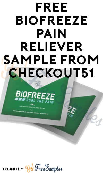 FREE Biofreeze Pain Reliever Sample From Checkout51