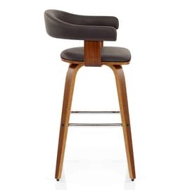 Carmen Leather Bar Stool Walnut Brown Atlantic Shopping