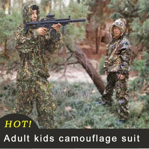 Traje Camuflaje Poncho Ghillie Hojas 3D Para Cacería Xtremechiwas