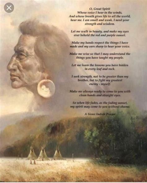 A Sioux Indian Prayer Native American Cherokee Native American