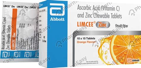 Buy Limcee Zinc Orange Flavour Strip Of 15 Chewable Tablets Online At