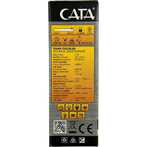 Cata CT 4079 7W 6400K Beyaz Işık E14 Duylu LED Buji Ampul Fiyatı