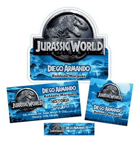 2x1 2 Mod Etiquetas Escolares Jurassic World Regreso Clase MercadoLibre