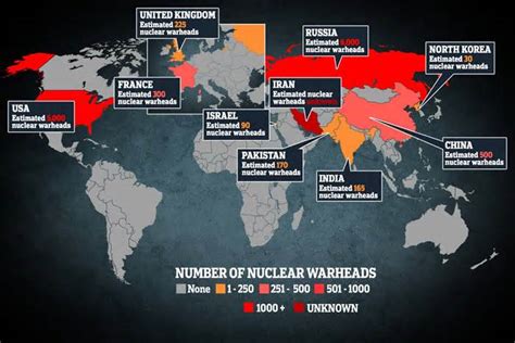 Map shows nations with most nuclear weapons and one country we don't know about | DAILY READ