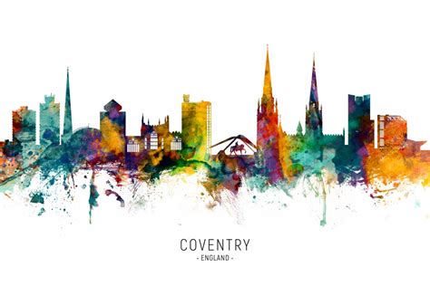 Skyline Von Coventry England Michael Tompsett Als Kunstdruck Oder