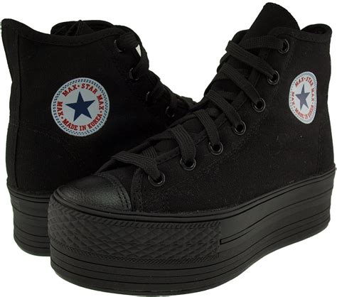 Maxstar Women's C50 7 Holes Zipper Platform Canvas High Top All ...